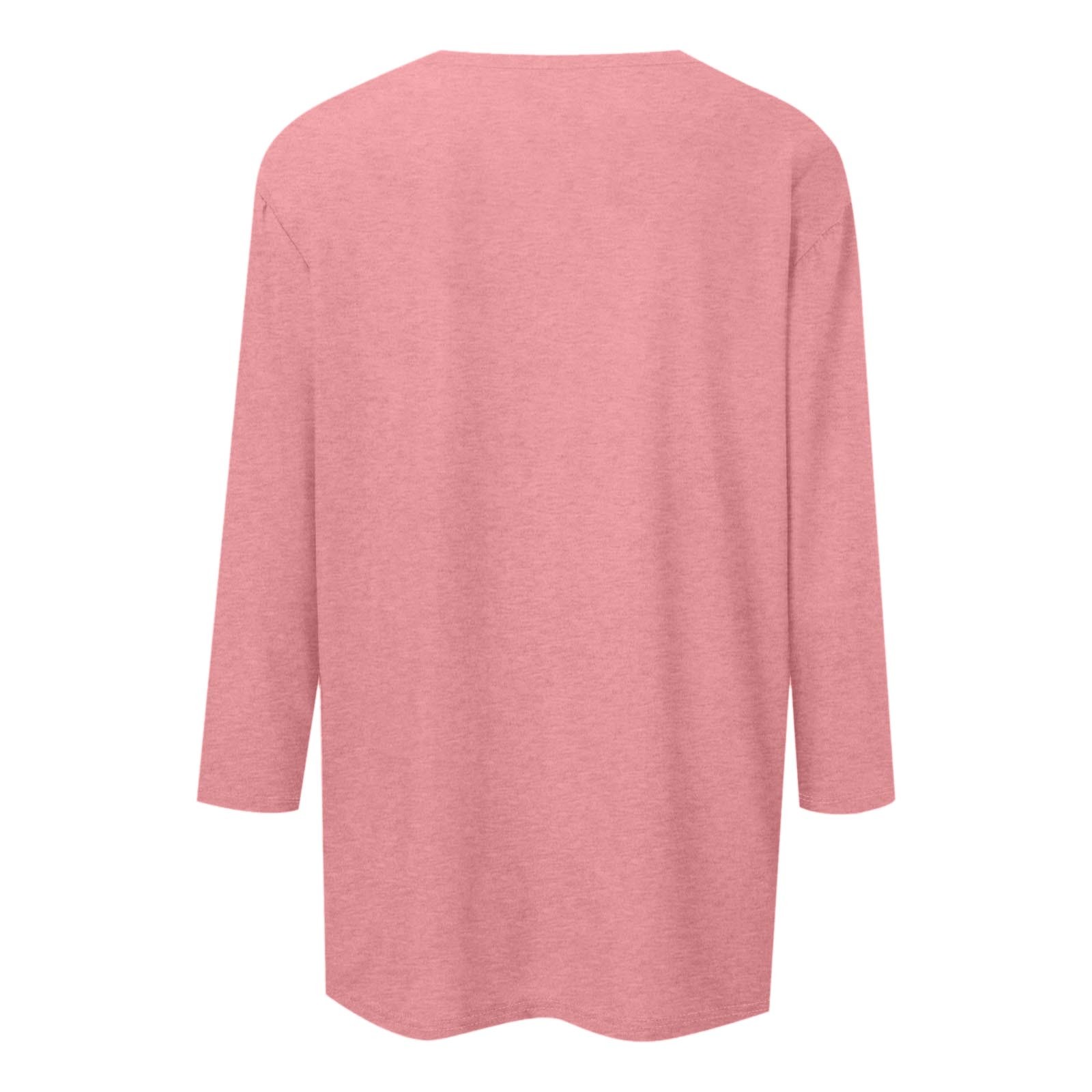 thumbnail image 4 of Top de mujer con cuello cuadrado, manga 3/4 y bloques de color - Blusa elegante y casual para el verano, corte holgado, 4 of 5